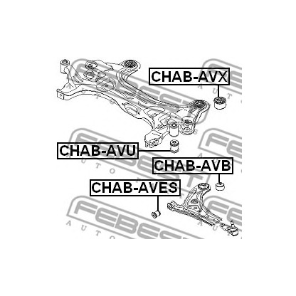 Photo Control Arm-/Trailing Arm Bush FEBEST CHABAVU